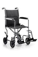 McKesson Ltwt. Transport Wheelchair Steel 19" W 250 lbs. Weight Capacity 146-TR39E-SV, 1 Ct