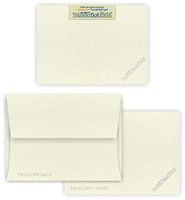 5X7 Blank Cards with A-7 Envelopes - Soft White Parchment Look - 15 Sets by ThunderBolt Paper; Lighter & Darker Colors of Pulp -Invitations, Greeting, Thank Yous, Notes, Wedding - 65# Light Cover