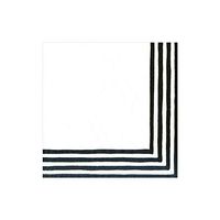 Caspari Border Stripe Paper Cocktail Napkins in Black & White, 20 Per Package