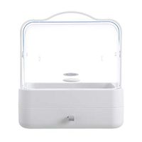 Meidexian888 Cosmetic Storage Box, Dust-Proof Desktop Drawer Dresser Rack Portable Cosmetic Storage Box (Gray1)