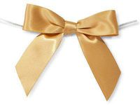 6ct. Pre-Tied Gold 3" Satin Gift Bows Wire Ties Ready-to-Use 7/8" Ribbon