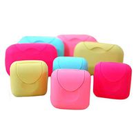 🍀Libobo🍀1Pcs Bathroom Dish Plate Case Home Shower Travel Hiking Holder Container Soap Box (S: 2.9 * 2.9 * 1.7'')