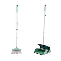 Broom and Dustpan With Long Handle Telescopic Up Non-stick Hair Extra Long Handle Multi-Function Broom And Dustpan Soft Brush Windproof Broom Set Garage Toilet Garden Cleaning Tools