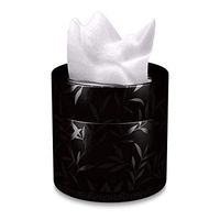 White Facial Tissue-Colored Round Box 3 Ply-40 Tissues (Black)