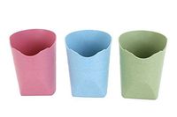 MAXFASHION Set of 3 Wheat Straw Biodegradable Fiber Eco-Friendly Healthy Drinking Mug Cup, Easy Hold, Easy Drink, Easy Clean, Easy Dry Cup 11oz