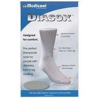 Medicool Diasox Seam-free Diabetes Socks Medium, White, Flat-stitch Toe, Unisex (1 Pair)