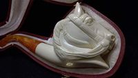 " HORSE" MEERSCHAUM PIPE HANDCARVED FROM BLOCK MEERSCHAUM BY ADNAN