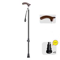 Crutches Elderly Carbon Lightweight Telescopic Cane Wooden Anti-Skid Walking Stick Drop-Proof Walking Stick Gift (Color : Section A, Size : 60CM)