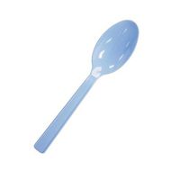 Party Essentials 400 Count Hard Plastic Spoons Available in 8 Colors, Light Blue