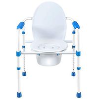 ZBYXZIGJ Elderly Commode Chair Foldable Toilet Stool Aluminum Alloy Mobile Toilet Seat Large Capacity Non-Slip Easy to Clean