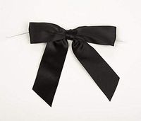 7/8" Black Pre-Tied Bow (100 Pieces) - CB-BOW7BL