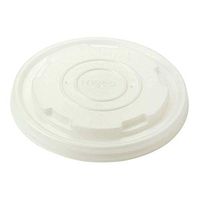 World Centric BOL-CS-8 100% Compostable CPLA Paper Bowl White Lids for 8 oz. Bowls (Pack of 1000)