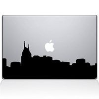 The Decal Guru 2301-MAC-12M-BLA Nashville City Skyline Decal Vinyl Sticker, 12" MacBook, Black