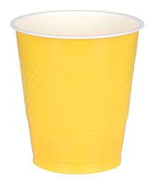 Sunshine Yellow Plastic Cups | 12 oz. | Pack of 20 | Party Supply
