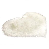 TbpersicwT Home bedroom carpet door mat, Fluffy Love Heart Shape Plush Rug Anti-Slip Carpet Door Mat Home Bedside Decor - White 4050
