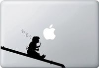Bubble Girl on Pipe - Vinyl Laptop Decal