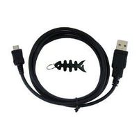 iShoppingdeals - Black USB Data Charging Cable Cord + Headphone Cord Wrap for Barnes & Noble NOOK Simple Touch (BNRV300) WiFi eBook Reader