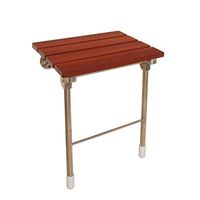 LIAN Foldable Wooden Shower Stools Wall Mounted Change Shoes Stool for Elderly/Disabled Anti-Slip Seat Stool 304 Stainless Steel（Max 180 kg）