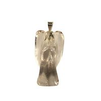 Clear Quartz Angel Shaped Pendant - Crystal Clear Miracles Healing - Powerful Blessing - Hand Faceted Natural Stone 