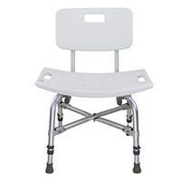 Height Adjustable Shower Seat Bathroom Stool with Backrest Durable Aluminum Legs Bathing Aid for Handicapped Pregnant Women Elderly