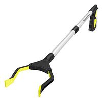 Housolution Reacher Grabber Tool, 32" Foldable Pickup Tool, Lightweight Aluminum Reaching Aid with Rotating Rubber Gripper, Long Arm Extender for Elderly, Litter Trash Picker, Garden Nabber, Yellow