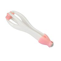 2-in-1 SinLoon Finger Massager Hand Handheld Steel Ball Run Blood Circulation Tool Stress Relief Plastic Care Relax Double Rubber Roller Massage (Pink)