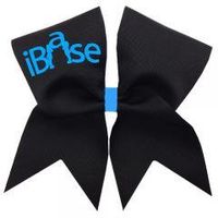 Chosen Bows New Black iBase Cheer Bow- Neon Blue Print