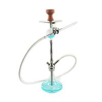 JYH-U Full Set of Sturdy and Durable High-end Stainless Steel Hookah, Hookah with 1 Hose, Transparent Glass Vase, Suitable for Daily Use in Bars/Ballrooms/Clubs