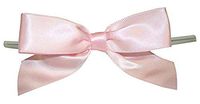 Reliant Ribbon 5170-11705-3X2 Satin Twist Tie Bows - Large Bows, 7/8 Inch X 100 Pieces, Light Pink