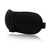 1 Pcs 3D Eye Mask Sponge Padded Travel Cover Blindfold Sleep Aid Women Men Soft Portable Travel Eyepatch(-,Black)