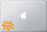 Lotus Flower - Design 1 - (Color Variations Available) MacBook or Laptop Vinyl Decal (Orange)