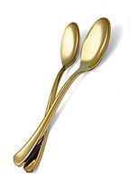 50 Piece Premium Gold Plastic Spoons| Extra Heavy Duty with Bright Shiny Finish | Convenient and Strong Cutlery | Ludere Elegant Disposable Spoons Silverware