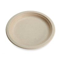 Earth's Natural Alternative ECOP005CSE Eco-Friendly, Compostable Plant Fiber 10" Plate, Natural, 500 Count, Light Brown