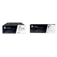 HP 312A Cyan, Magenta, Yellow Toner Cartridges and HP 312X Black High Yield Dual Pack (CF500X, CF501X, CF502X, CF503X) for HP Color LaserJet Pro M476, 5 Cartridge Bundle
