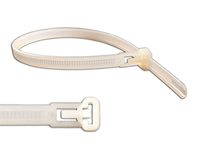 Releasable Cable Ties, Trigger Style, 50 lb. Test, (100 pack) (6" LONG, NATURAL)