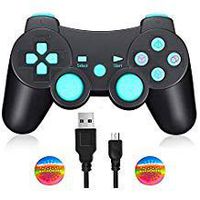 TPFOON Wireless Controller Dual Shock Gamepad for Sony PS3, SIXAXIS Joypad Remote for Sony Playstation 3 DualShock 3 - Charge and Play Cable Included