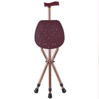 Cane Stool Adjustable Folding Walking Stick Chair Massage Crutches with Seat Portable Suitable for Use by The Elderly