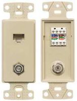 Wall Plate and Jack, Cat 5e/F-Type, Ivory