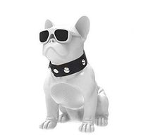 Mingyuan CH-M10 Bulldog Head Rotatable Wireless Bluetooth Speaker Support TF Card Stereo System/FM Radio for TV Computer Phone Desktop (white)