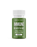 Rapid Fire Immune Wellness Tea Shot, Kombucha, Matcha, Super Mushroom Blend, Elderberry Flavor, 1.7 oz. (7 Day Supply)