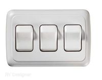 RV Designer Collection S535 Contoured Wall Switch Triple On White