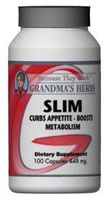 Slim - All Natural Herbal Weight Loss Supplement with Caffeine - 100 Capsules