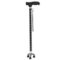 Crutches Multi-Function Lighting Cane Telescopic Walking Stick Walking Stick for Men and Women Old Four-Legged Walking Stick Black Blue (Color : Black, Size : 75-98cm)