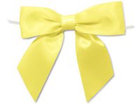 6ct. Pre-Tied Yellow 5" Satin Gift Bows Wire Ties Ready-to-Use 1-1/2" Ribbon