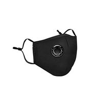 Reusable Face Cover with Filters, Washable Anti Dust Soft Cotton Mouth Cover Activated Carbon Filtration Face Covers with Adjustable Earloop (Black)