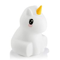 HUGMO Unicorn Multi-Color Silicone Nightlight with Built-in Bluetooth Speaker, USB Rechargeable