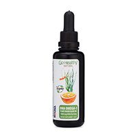 Go Healthy Natural DHA/EPA Omega 3 Liquid Algae Oil, Vegan, Orange Flavor Fish-Free in 50 ml Miron Glass