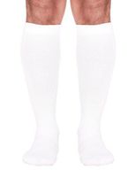 Mojo Compression Socks Unisex 15-20mmHg Knee-Hi Stockings | White - Large