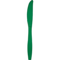 Club Pack of 600 Emerald Green Premium Heavy-Duty Plastic Party Knives