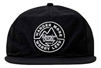Wander More Worry Less 5 Panel Hat - Black